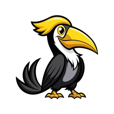 Tatlı Tukan kuşunun vektör karikatür çizimi. beyaz arkaplanda izole.