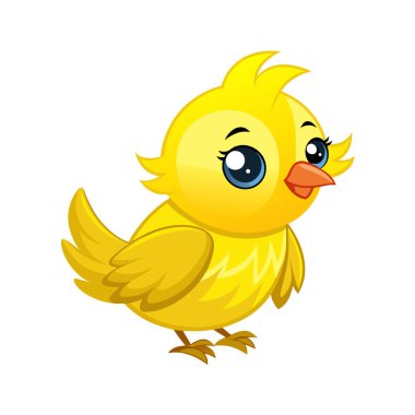 sevimli sarı civciv karikatür