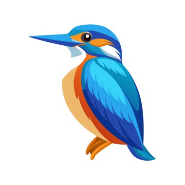 Mavi kuş simgesi, çizgi film tarzı