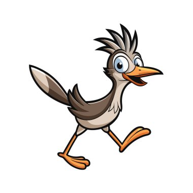 beyaz arkaplanda izole edilmiş komik kuş.