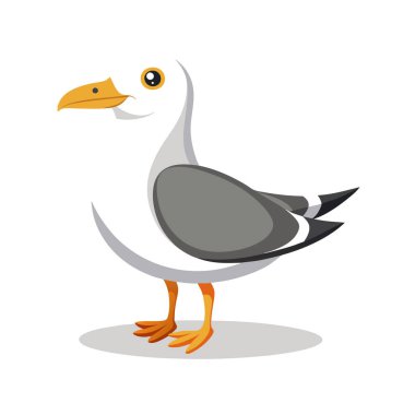 Bir kuş çizgi filminin vektör çizimi