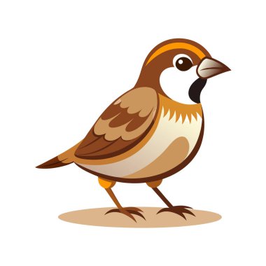 Şirin kahverengi kuş çizgi filmi
