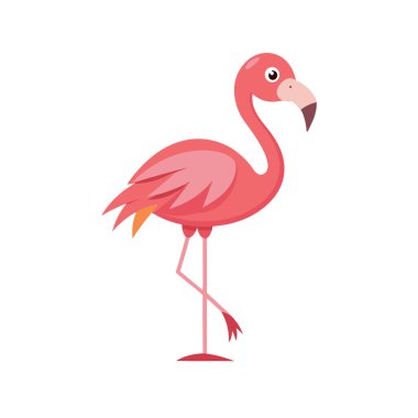 Pembe kuş ikonu. düz renk vektör çizimi.