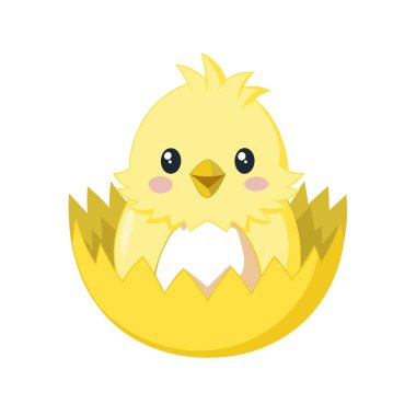 İzole edilmiş tatlı tavuk yumurtası çizgi filmi.