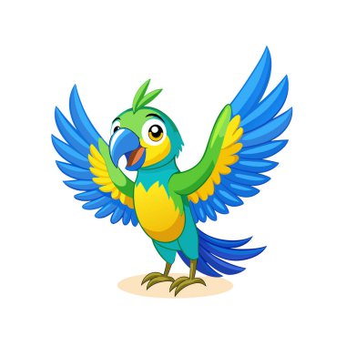 Şirin papağan çizgi filminin vektör çizimi