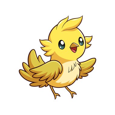 Şirin sarı civciv çizgi film vektör çizimi