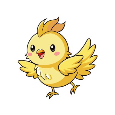 Küçük tavuk karikatürü vektör çizimi grafik tasarımı