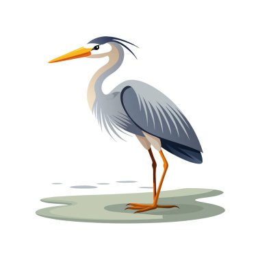 Şirin bir kuşla vektör çizimi