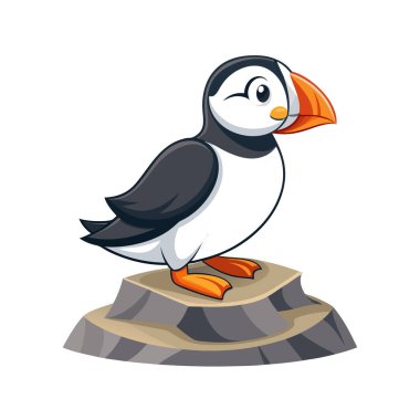 Beyaz üzerine tatlı penguen