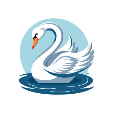 Suda kuğu var. vektör illüstrasyonu