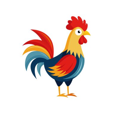 Beyaz zemin üzerine kırmızı horoz