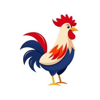 Şirin horoz çizgi film vektör çizimi tasarımı