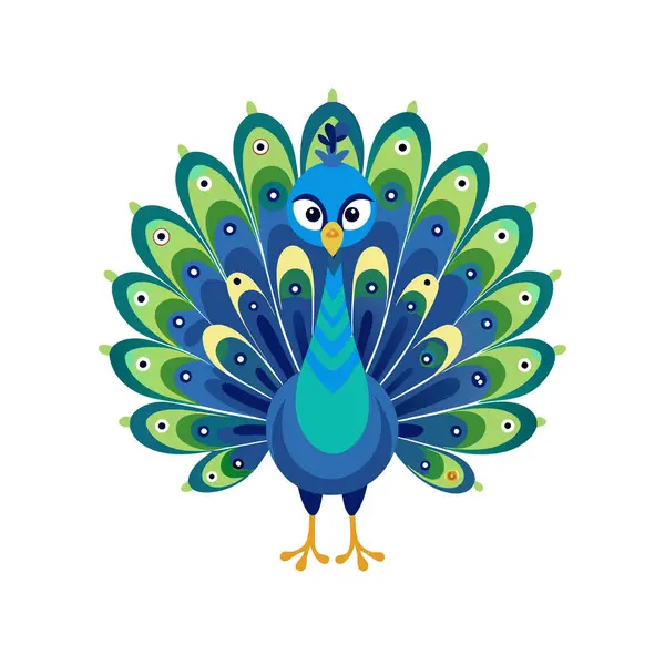 Güzel bir çizgi film karakteri. Renkli kuş. vektör illüstrasyonu.