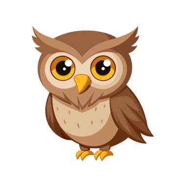 Baykuş çizgi film vektör illüstrasyon tasarımı