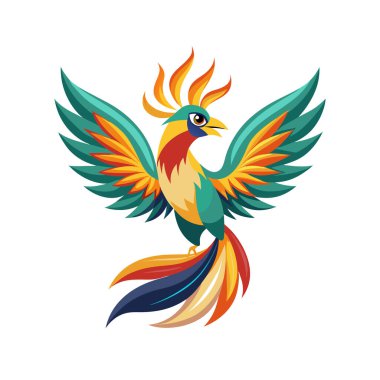 Renkli kuş logo şablonu vektörü