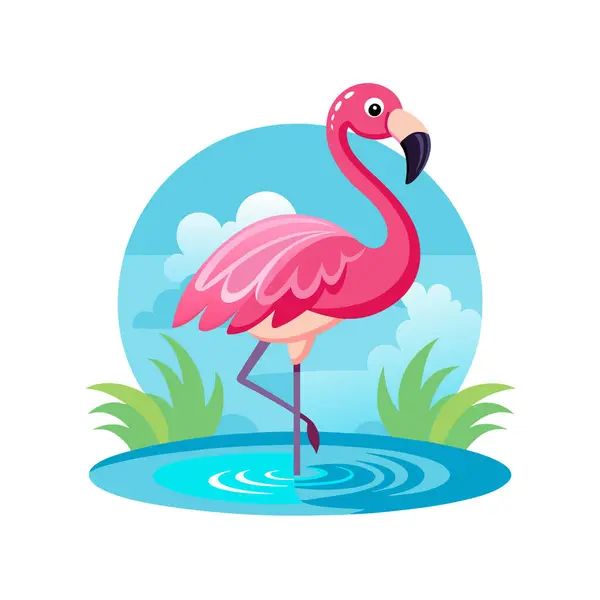 flamingo karikatür karakteri izole edilmiş simge