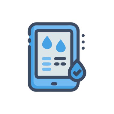 Akıllı telefon vektör simgesi tasarımlı su damlası.