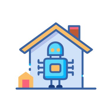 robot vektör simgesine sahip ev