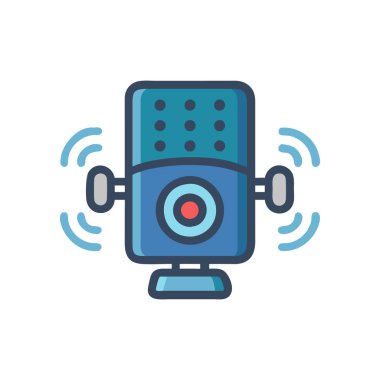 Kontrol satırlı kamera ve biçim ikonu vektör tasarımını doldur