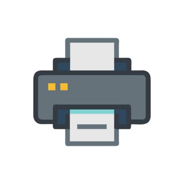 Vektör yazıcı simgesi. Düz renk. Beyaz arkaplanda illüstrasyon.