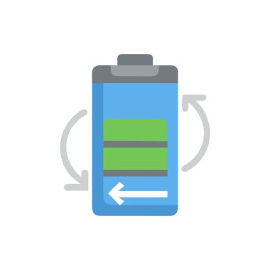 pil vektörü düz renk simgesi