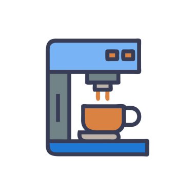 kahve makinesi ikon vektör illüstrasyonu