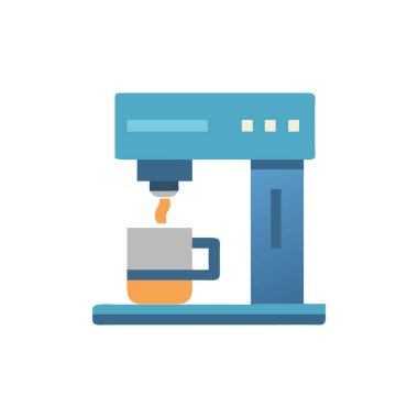 Kahve makinesi fincanı ve vektör çizim tasarımı.