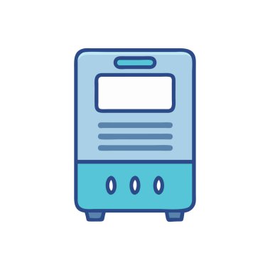 İnce çizgi biçiminde mikrodalga fırın simgesi.