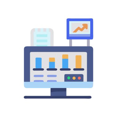 Bilgisayar ve dizüstü bilgisayar simgesi vektörü. Bilgisayar işareti. renk sembolü çizimi