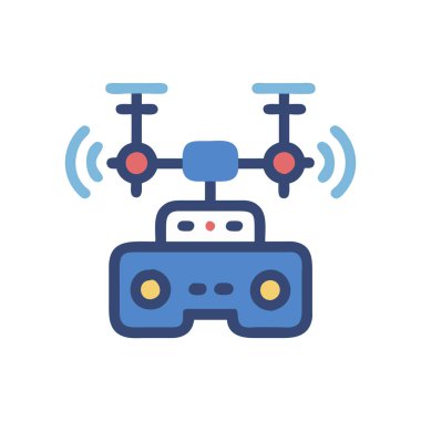 Drone denetim rengi düz vektör simgesi