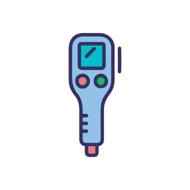 Termometre ikon vektörü. İnce çizgi işareti. İzole edilmiş kontür sembolü gösterimi