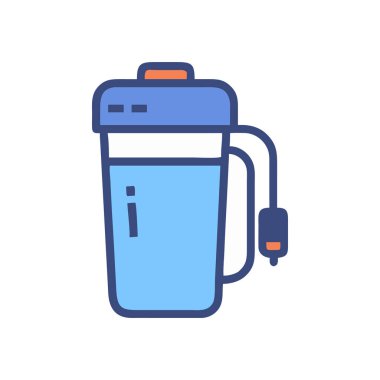 Batarya ikonu vektörü. İnce çizgi işareti. izole edilmiş sınır sembolü çizimi