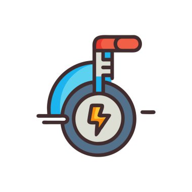 Beyaz arkaplanda elektrikli scooter vektör çizimi