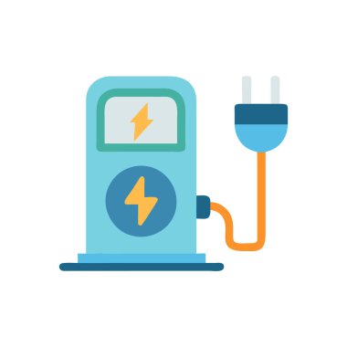 Şimşek ve yıldırım vektör çizim tasarımı ile elektrik prizi