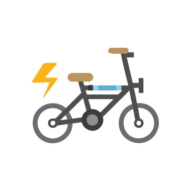 Bisiklet ikonu. İnce çizgi düz tasarım. vektör illüstrasyonu.