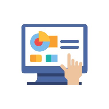 iş diyagramı simgesi vektör illüstrasyon tasarımı içeren dizüstü bilgisayar