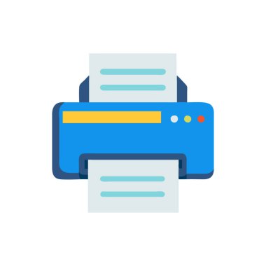 Yazıcı simgesi. Düz tasarım