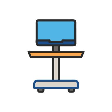 Beyaz arkaplanda bilgisayar masaüstü vektör illüstrasyonu