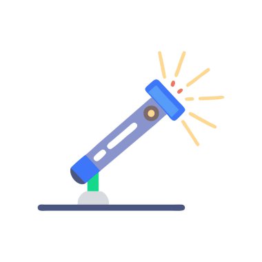 Mikroskop düz simge vektör.