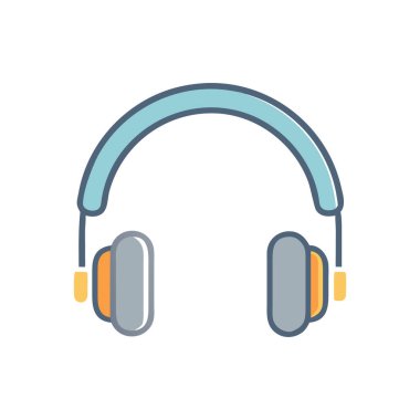 Kulaklık renkli vektör simgesi