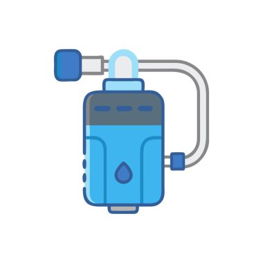 Su şişesi vektör tasarımı illüstrasyonlu su pompası