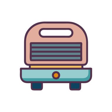 Düz vektör biçimli mutfak fırını simgesi beyaz arkaplanda izole