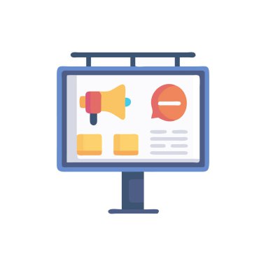 megafon vektör illüstrasyon tasarımlı bilgisayar ekranı