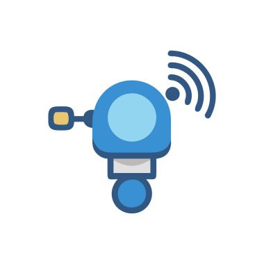 kablosuz vektör düz renk simgesi