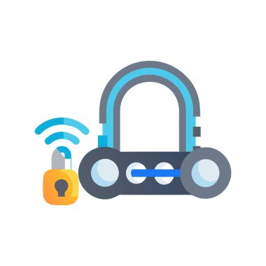 Güvenlik kilidi ikon vektörü. izole edilmiş düz sembol çizimi