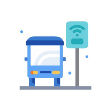 Bir bus simgesinin vektör illüstrasyonu