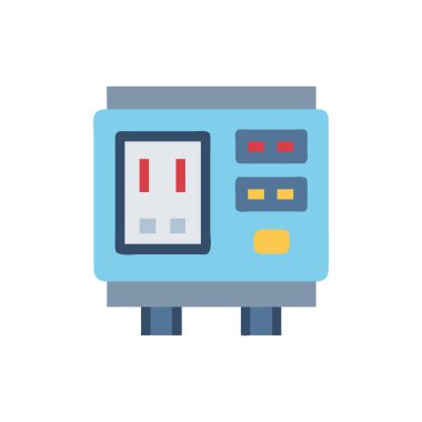 elektrik vektörü düz renk simgesi