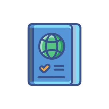 Dünya küresi ikon vektörlü kitap. düz çizgi biçimi