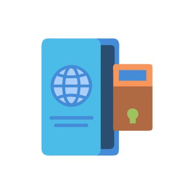 Pasaport ve seyahatle ilgili düz tasarım biçimi