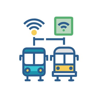 Otobüs vektör simgesi. düz resimleme